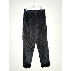 Eddie Bauer Women's Black Corduroy Pants Size 16 Stretch Straight Leg High Rise